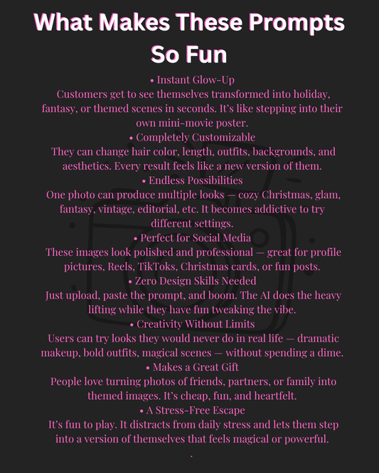 AI Gemini App AI Photo Prompts (Digital Download)