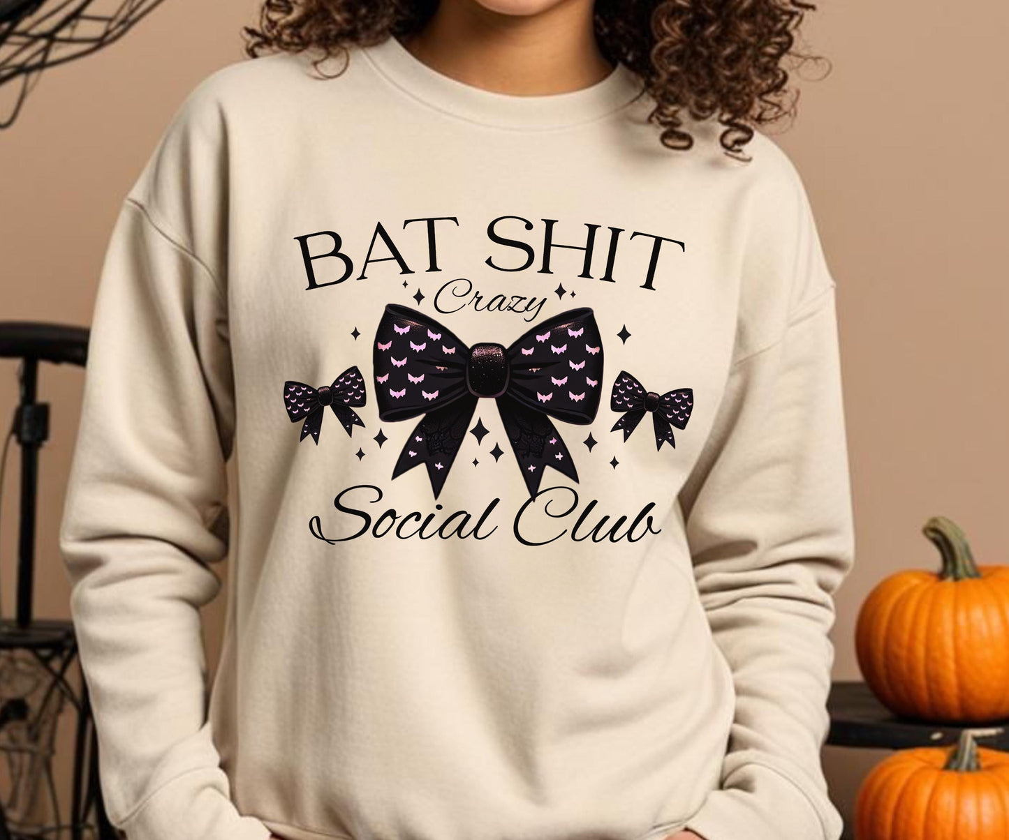 Bat Shit Halloween Sweatshirt, Funny Halloween Sweatshirt, Social Club, Seasonal Sweat shirt