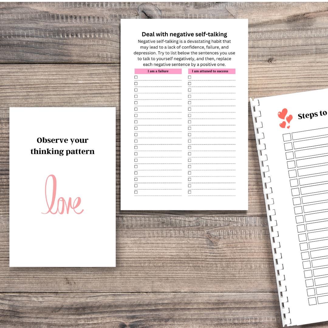 Self-Love eBook Template – Editable Canva + PLR | Self-Care Workbook for Coaches, Bloggers & Etsy Sellers