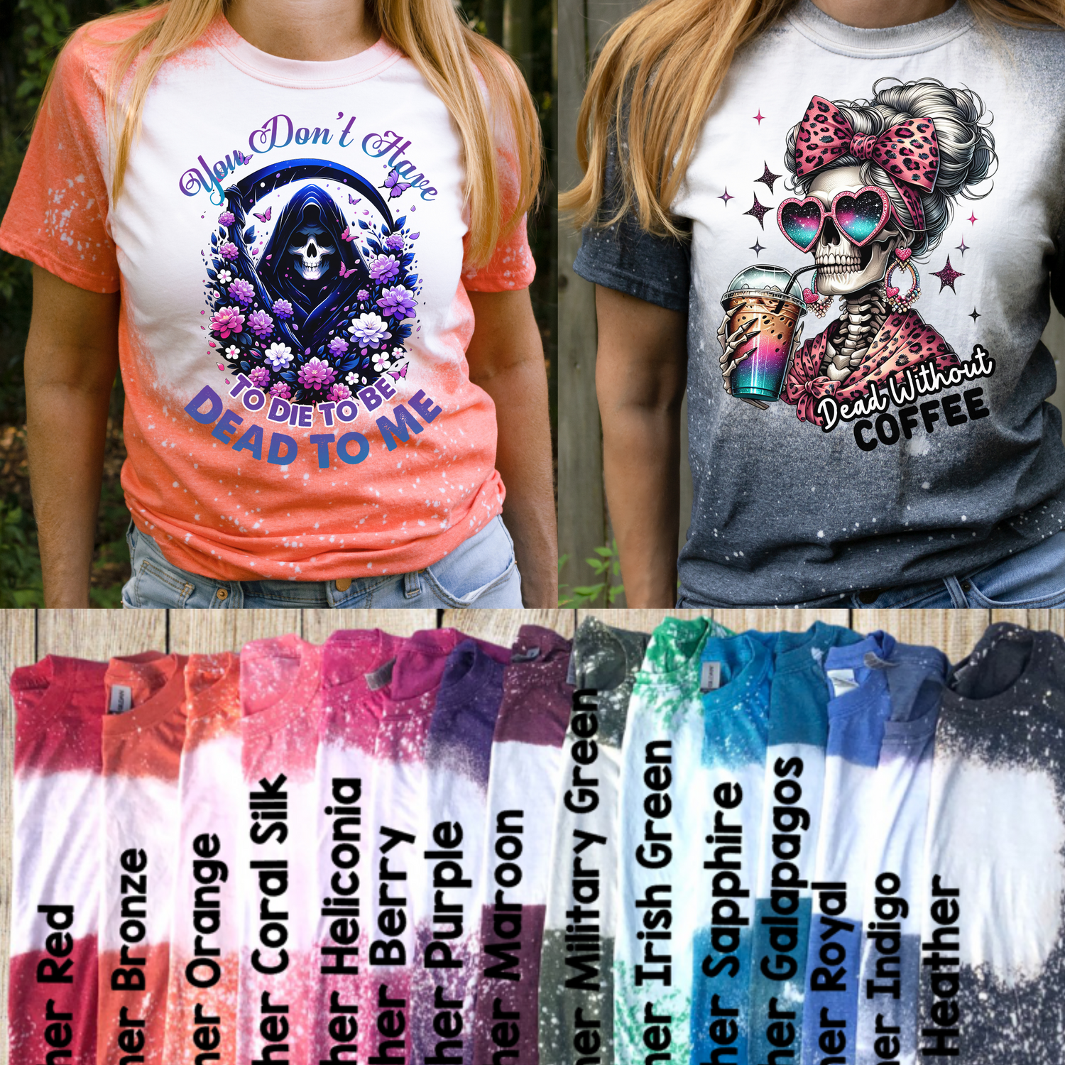 Bleached Tees For Women, Unique Graphic shirts