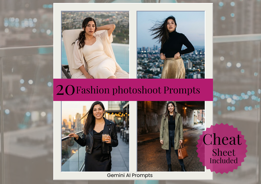Gemini AI Photoshoot Prompts. Prompt Pack