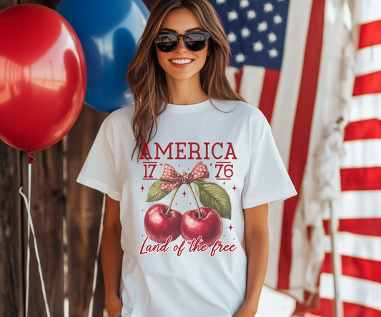 American Cherry 4th July Shirt
