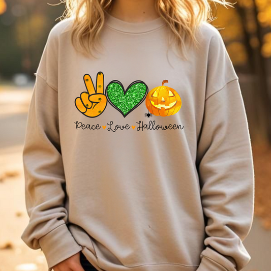 Funny Halloween Sweatshirt- Peace love Halloween