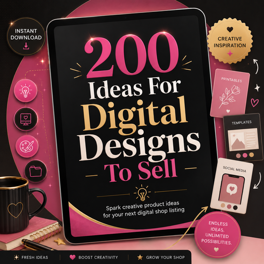 200 Ideas For Digital Designs To Sell
