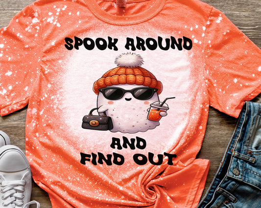 Retro Ghost T-shirt, Halloween Ghost Tee Shirt, Spooky Season Shirt, Spook Around And Find Out