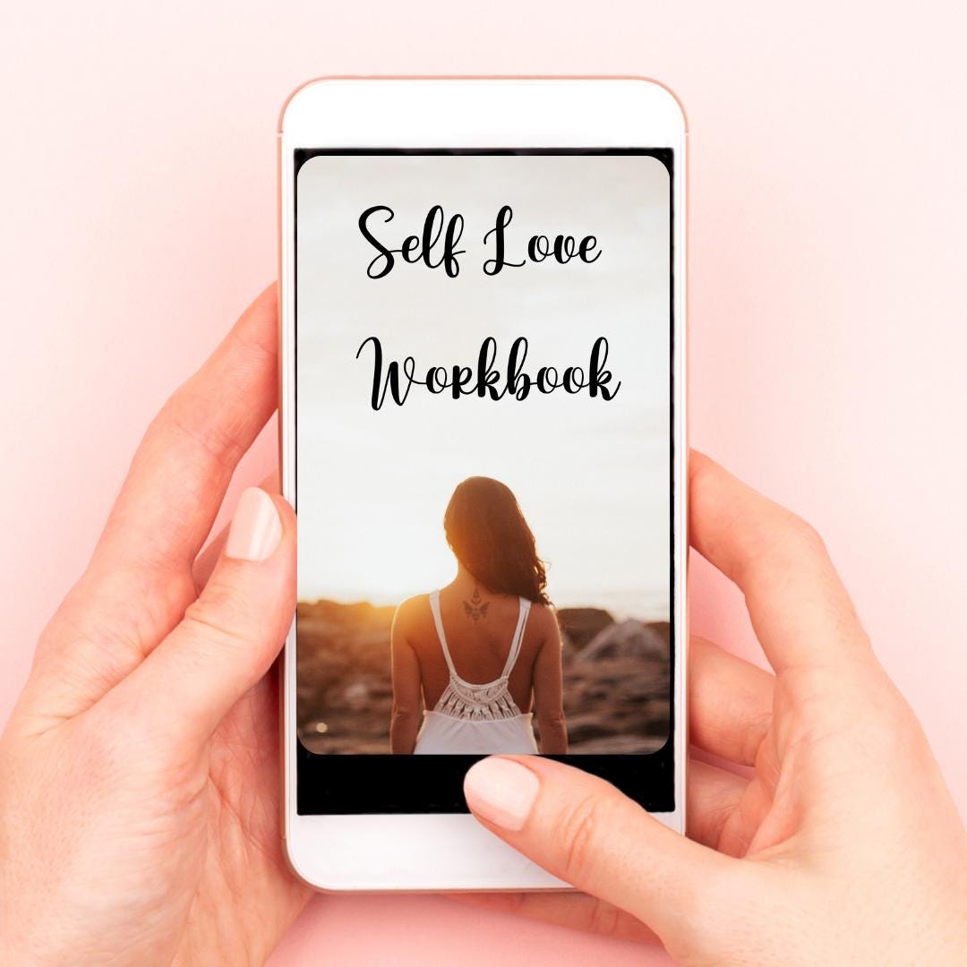 Self-Love eBook Template – Editable Canva + PLR | Self-Care Workbook for Coaches, Bloggers & Etsy Sellers