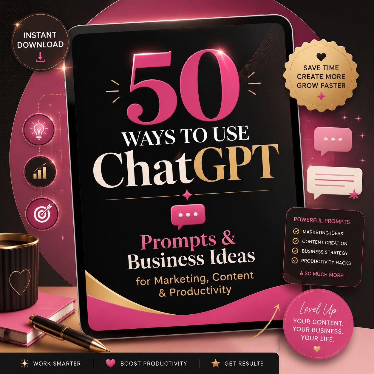 50 Ways to Use ChatGPT: Prompts & Business Ideas for Marketing, Content & Productivity
